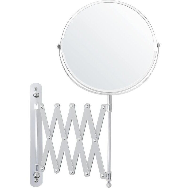 Vergrößernder Wandspiegel, Ausziehbar Und 360° Drehbar – 3-fache Vergrößerung – 22 X 21,7 Cm – Doppelseitiger Badezimmer-wandspiegel Aus Edelstahl Für Make-up Und Rasur