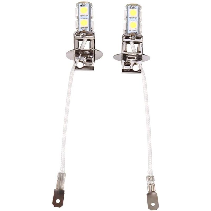 6500k H3 Led-lampe, 2 Stück H3 5050 Weiß 9 Smd Led Xenon Dc 12v Auto-nebelscheinwerferlampen, 6500k Frontnebellicht Xenon-weiß Glühbirne Für Autos