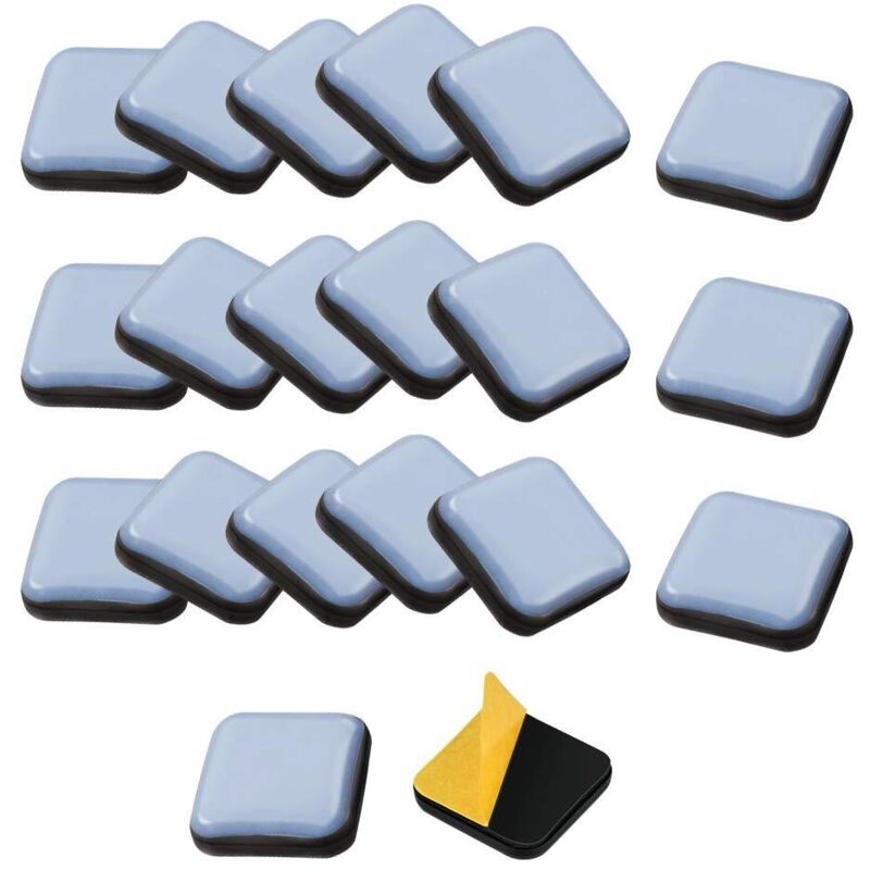 20 Stück Selbstklebende Möbelgleiter Aus Teflon, Quadratische Teflon-gleiter Für Möbel, 25 X 25 Mm Stuhlgleiter Für Stühle, Sofas, Schreibtische, Tische Und Sessel