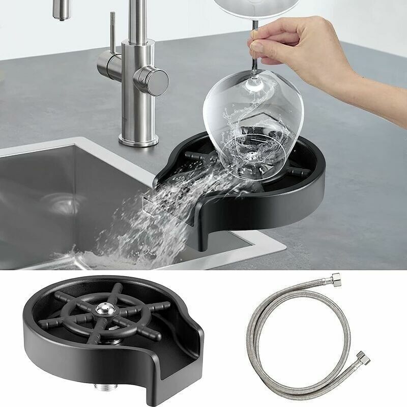 Automatischer Glasreiniger Aus Edelstahl – Schnelle Reinigung Für Tassen 2,1-11,2 Cm – Einfache Installation – Für Küche, Café, Bar