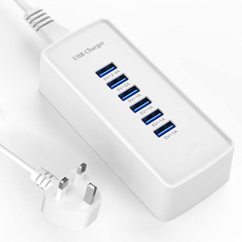 Schnellladegerät Usb, Tragbare Ladestation Mit 6 Anschlüssen Für Verschiedene Geräte, Kompatibel Mit Usb-ladegeräten Für Iphone, Ipad, Samsung, Google, Xiaomi, Huawei Usw.