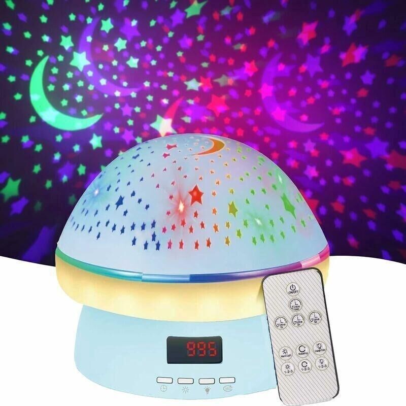 4er-set Fernbedienung Und Timer Design Sternenhimmel-projektor, Drehbare Nachtlicht. 16 Farbige Projektoren Led-nachttischlampe