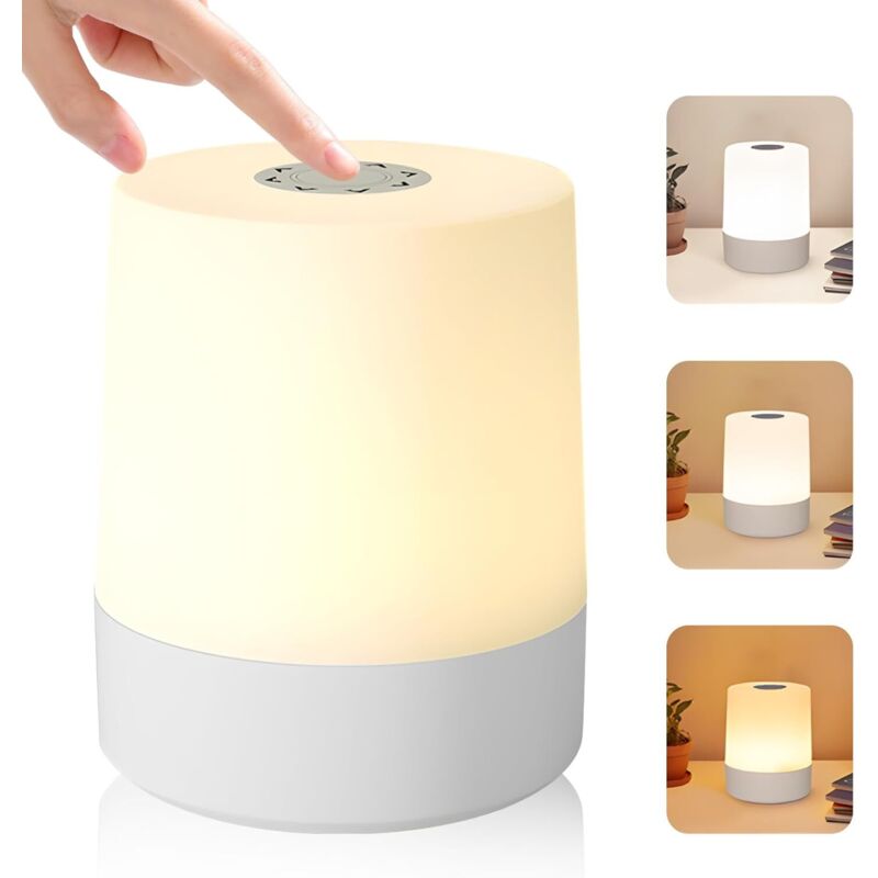 Taktile Nachttischlampe, Warmes Kabelloses Nachtlicht Mit 3 Modi, Stufenlose Helligkeitsregelung, 1200mah Led-nachtlicht Lampe Für Schlafzimmer [energieeffizienzklasse G]