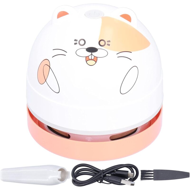 Niedlicher Tierischer Design-tischstaubsauger, Mini-tischstaubsauger Mit Usb-ladung, Kabellos Mit 360° Drehbarem Tastaturdesign Für Büro Und Zuhause (hamster)
