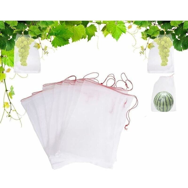 100er Set Insektenschutz-netzsäcke. Gartennetz Aus Nylon Zum Schutz Von Pflanzen. Wiederverwendbare Obst- Und Pflanzenschutzbeutel. Vogelschutzbeutel Für Trauben Mit Kordelzug 15 X 10 Cm