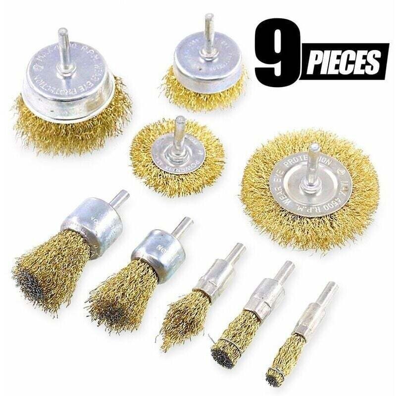 9-teiliges Metallbürstenset Für Bohrmaschine Und Winkelschleifer Mit 1/4-zoll-schaftbürsten-kit Zur Entfernung Von Rost, Korrosion Und Farbe