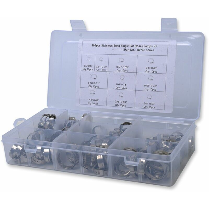 304 Edelstahl-klemmringe – 100er Pack – Durchmesser 7-15 Mm – 360°-dichtigkeit Für Industrielle Anwendungen