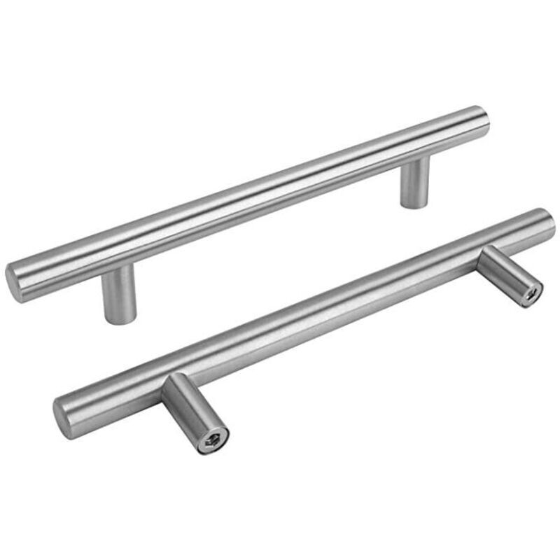 Set Aus 15 Küchenmöbelgriffen, 128 Mm – Gebürstetes Nickel-edelstahl – Sicher Und Leicht – Für Moderne Schränke - Ls201bss128