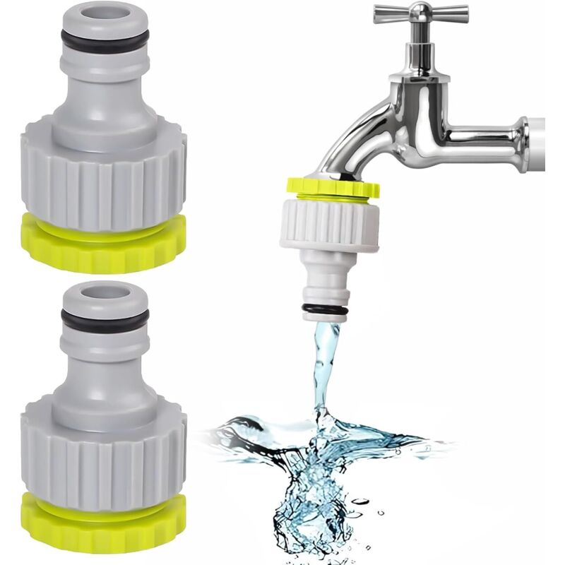 2 Stück Wasserhahnanschluss, Gartenschlauchanschluss, 1/2 Zoll 3/4 Zoll 2-in-1 Schlauchverbinder, Schlauchadapter Für Die Gartenbewässerung