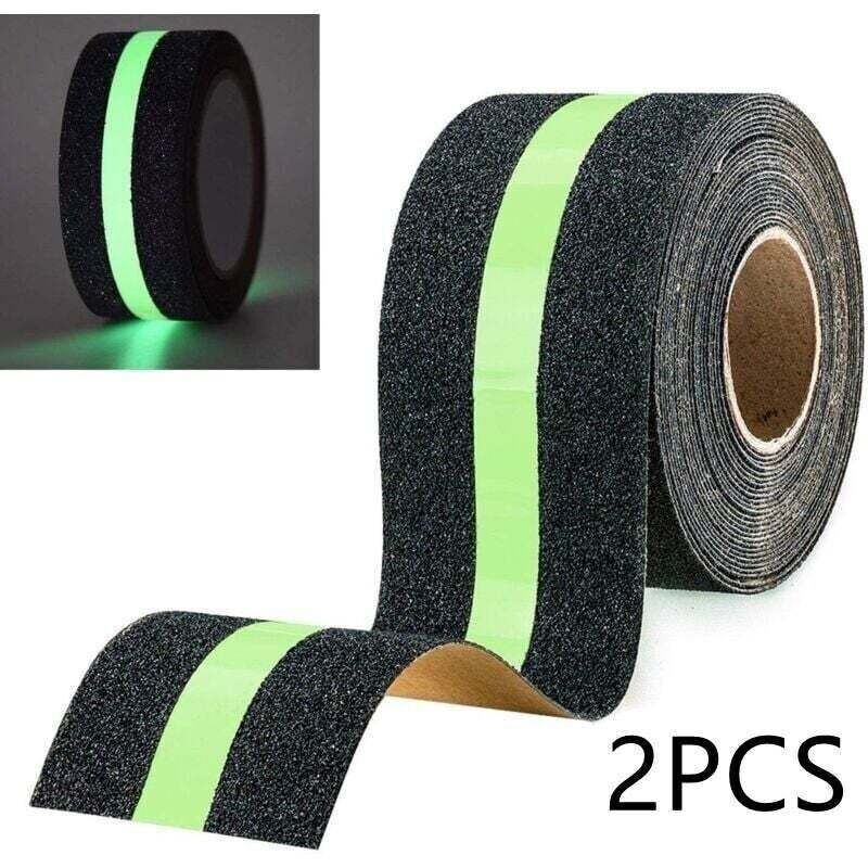 2er-pack Rutschfeste Klebebänder Mit Nachtleuchtendem Film. Sicherheitsband Für Treppen, Leitern Und Rutschige Böden. 10 M X 5 Cm