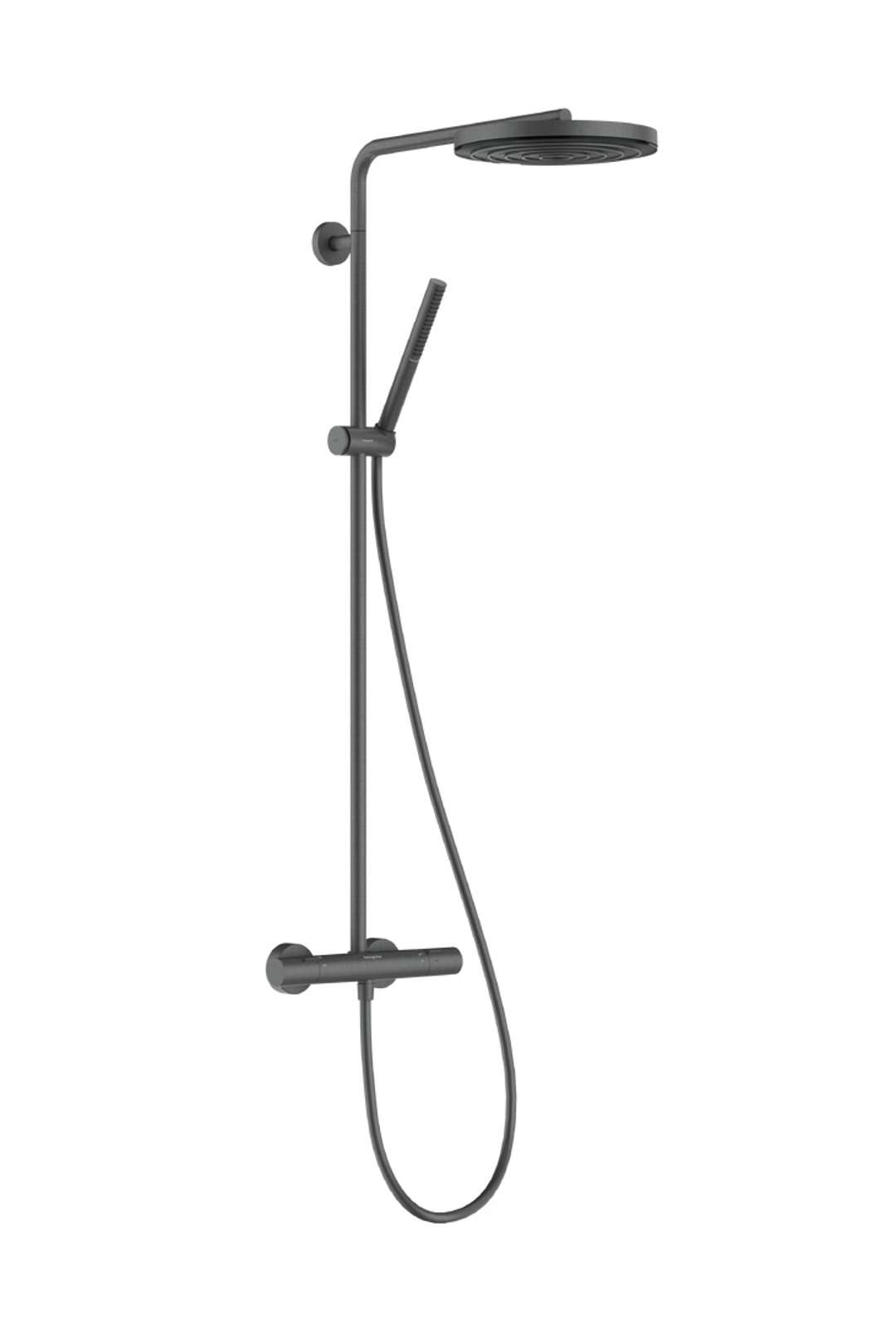 Hansgrohe Pulsify S Puro - Brauseset Mit Thermostat, Durchmesser 26 Cm, Ecosmart, Schwarzchrom Gebürstet 24223340