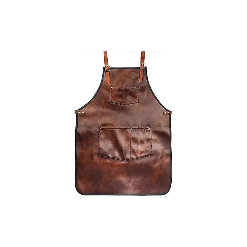 Kochschürze Für Damen Und Herren, Wasserdichte Lederschürze Mit Taschen