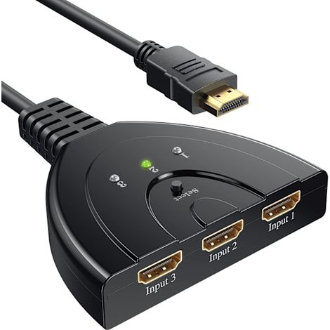 Gana 3-port Hdmi-switch / Hdmi-splitter, Vergoldet, Full Hd 1080p / 3d-kompatibel Mit High-speed-kabel