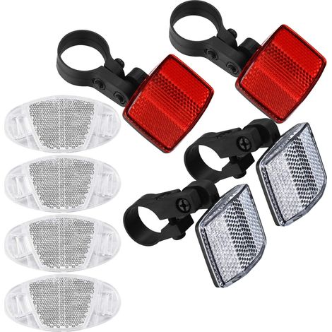 Set Mit 8 Fahrradreflektoren Für Vorder- Und Hinterrad, Speichenreflektorhalterungen, Mountainbike-radzubehör