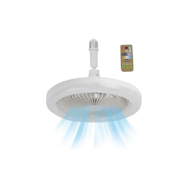 Deckenventilator Mit Licht Und Fernbedienung, Leiser Deckenventilator Mit Timer, Schlafzimmerventilator Mit Licht, Steckeranschluss, Tragbarer Wandventilator, Weiß