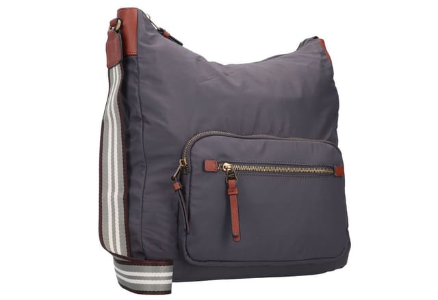 camel active Hobo Bari, aus hochwertigem matten Nylon mit gestreiftem Gewebeband