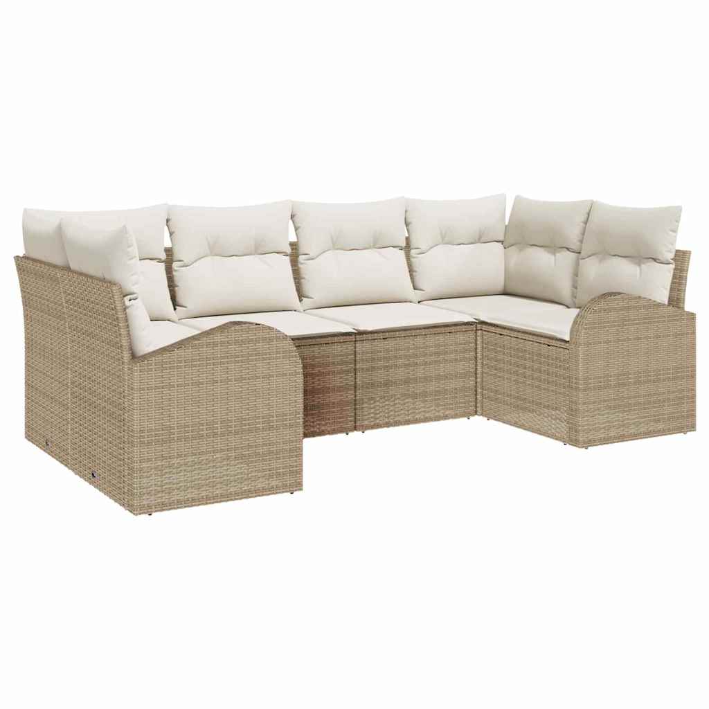 Maison Exclusive - Gartensofa-set 6 Stk. 6-sitzer Beige [syntheti