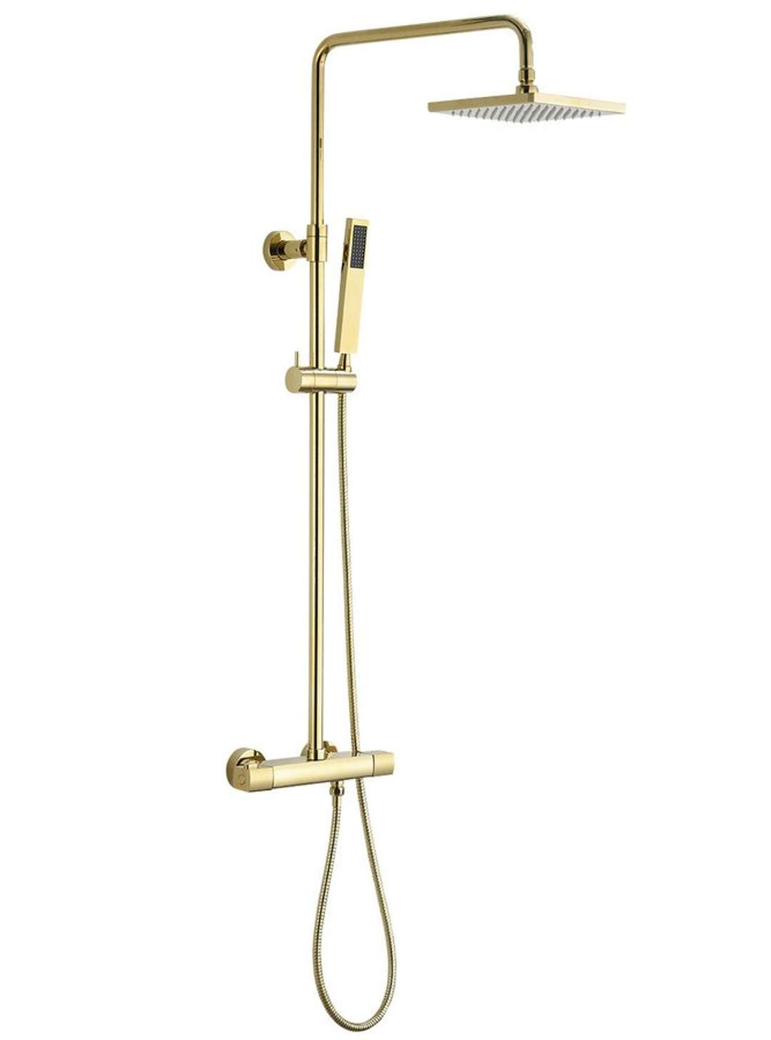 Sapho Spy - Duschset Mit Thermostat, 20x20 Cm, Gold Sz139
