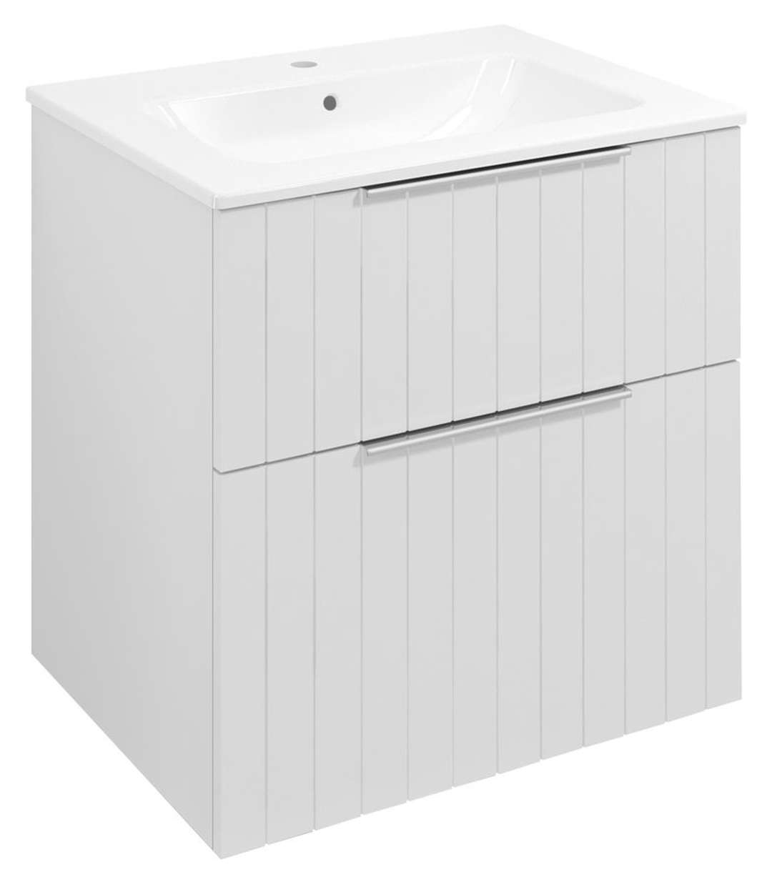 Sapho Cirasa - Waschtischunterschrank Strip 59x64x46 Cm, 2 Schubladen, Mattweiß Cr601-3131s