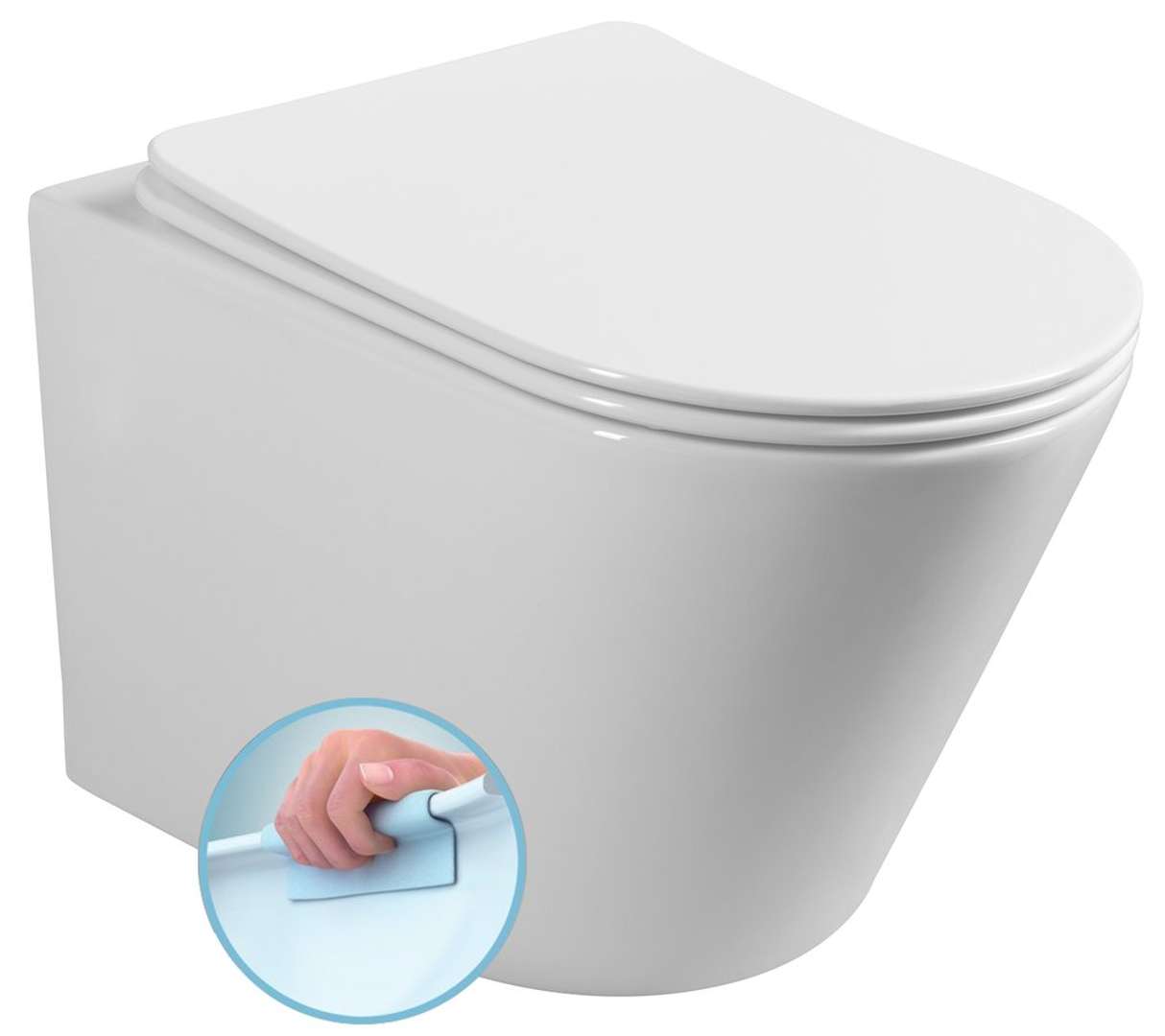 Sapho Paco - Wand-wc, Rimless, 36 × 53 Cm, Weiß Pz1012wr