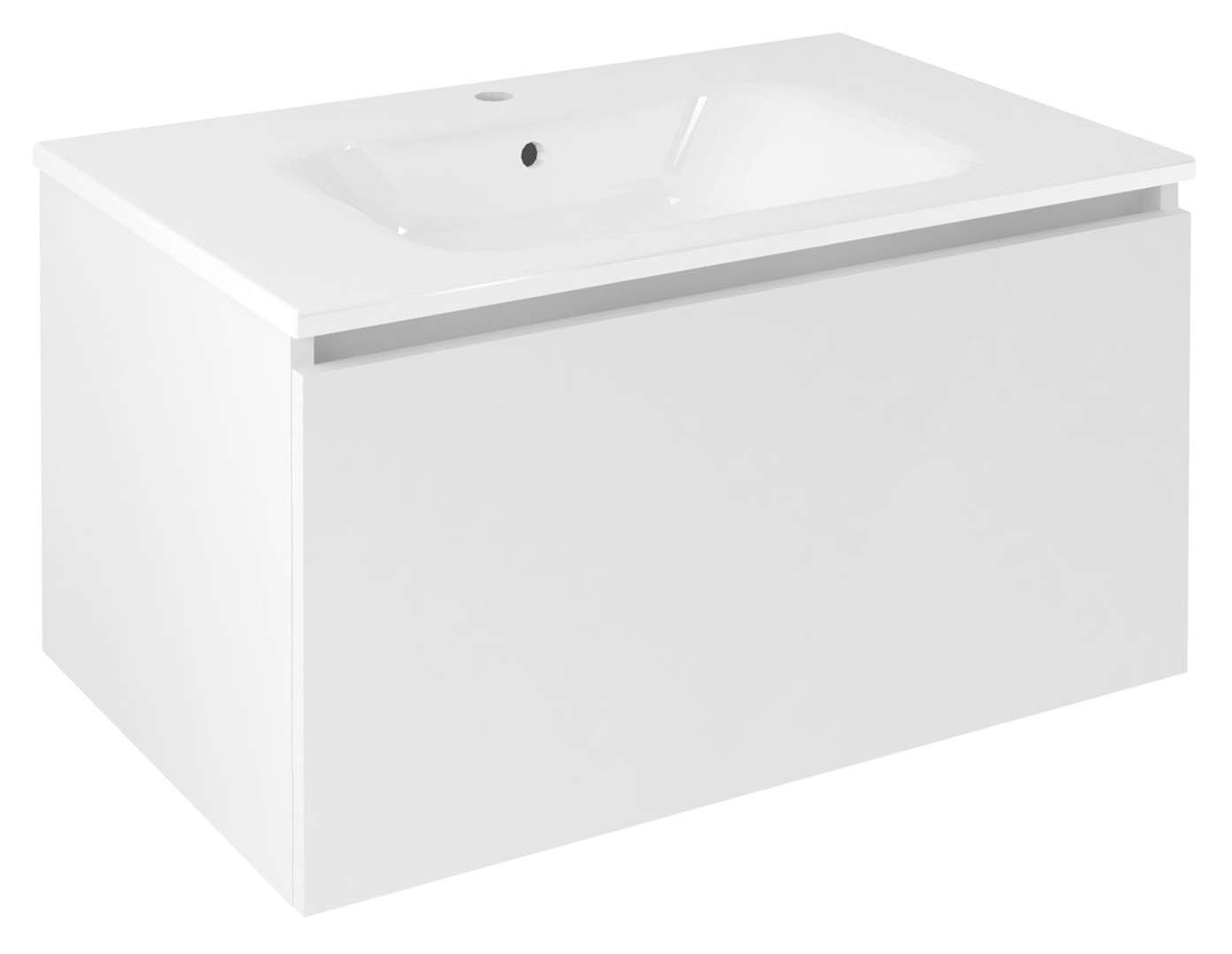 Sapho Lorea - Waschbeckenunterschrank 80 X 44 X 51 Cm, 1 Schublade, Mattweiß Le080-3131