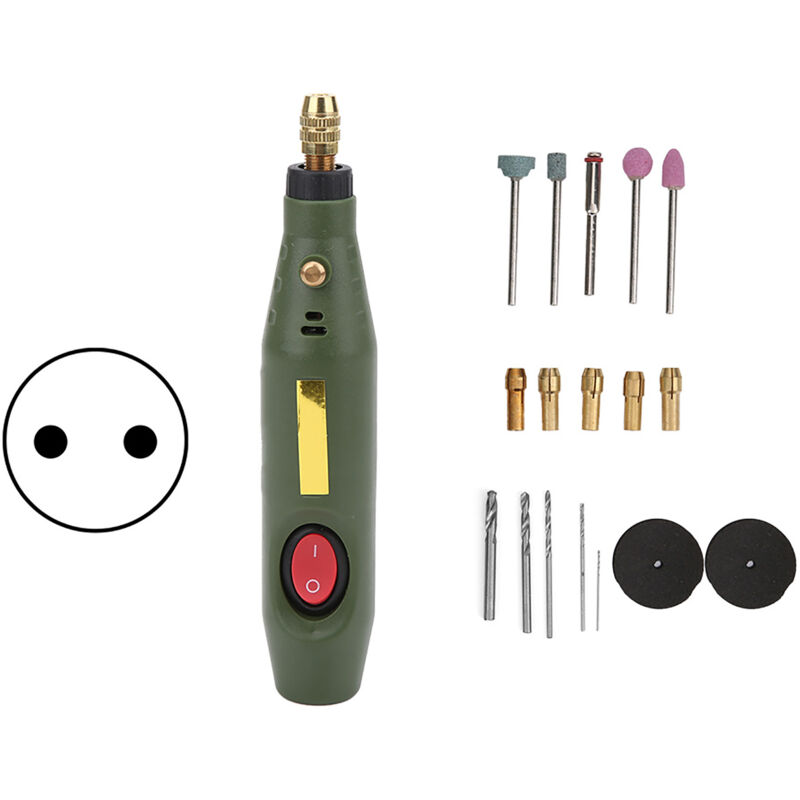 Mini-rotationswerkzeug, Elektrische Bohrmaschine, Schleifer, Polierer, Gravierer, Holzschnitzwerkzeug, Stiftbohrmaschine, Set, Ac 100-240 V (eu-stecker)