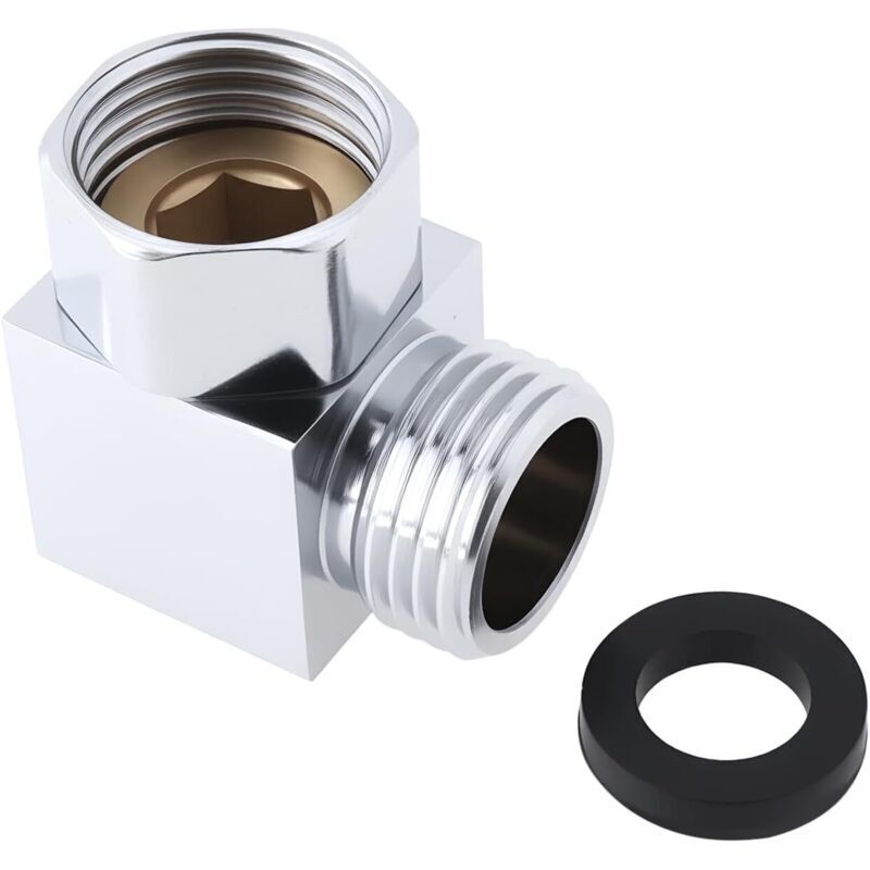 Gewinkelter Anschluss Für Duschschlauch Mit Dichtung, Messingadapter 1/2" Außengewinde Auf 1/2" Innengewinde Für Verteileranschluss