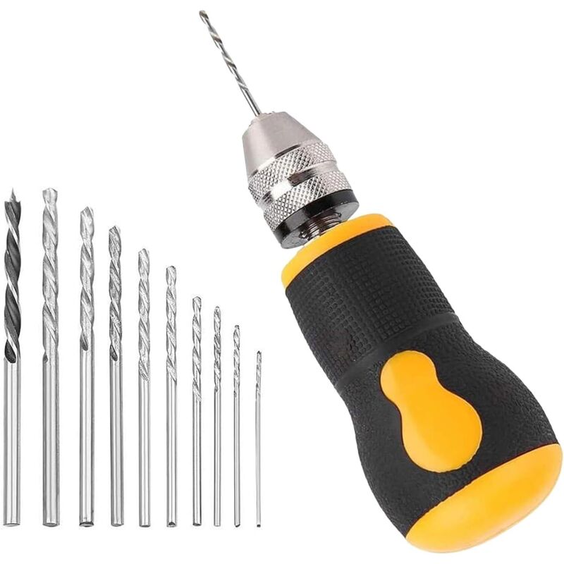 Satz Kleiner Spiralbohrer, Kleine Drehwerkzeuge, Kleine Handbohrmaschine, Multifunktionale Tragbare Handbohrmaschine, Robuste Rotierende Werkzeuge Aus Kohlenstoffstahl Zum Polieren