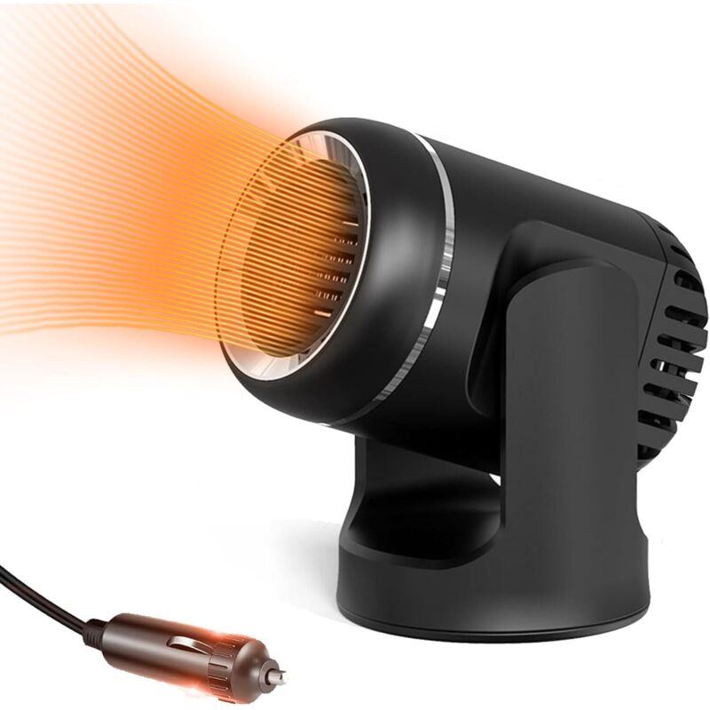 Autoheizung, Tragbare 150 W 12 V Heizung Mit 360-grad-drehbasis, 2-in-1 Schnellheiz- Und Kühlmodus, Entfroster Und Entnebler Für Die Windschutzscheibe Mit Zigarettenanzünderstecker
