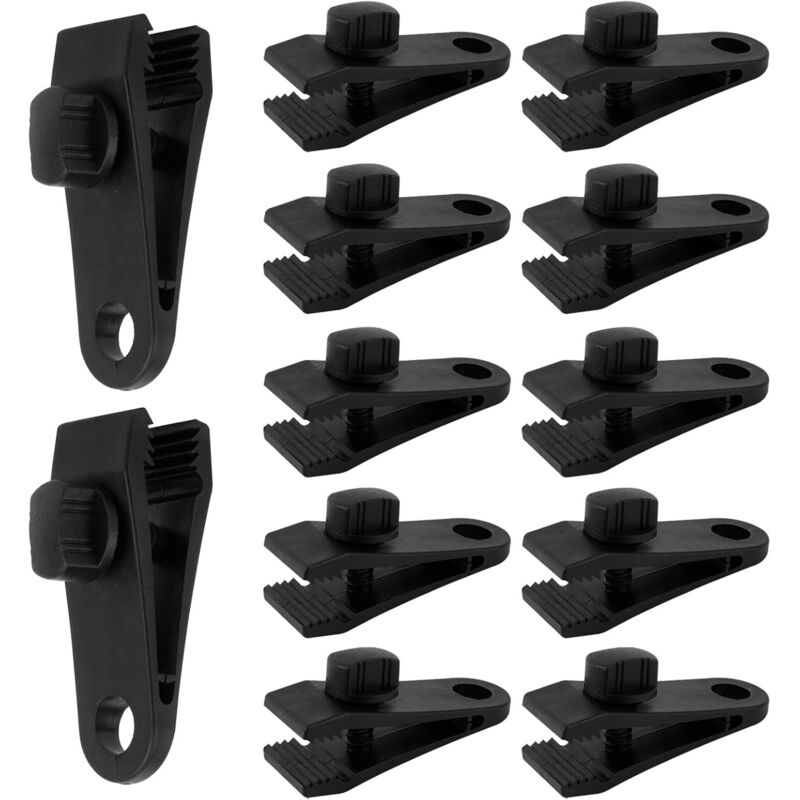 12er Set Planenspanner - Verstellbare Befestigungsclips Für Zelte - Wasserdichte Kunststoffklammern - Sonnensegel - Garten Und Camping
