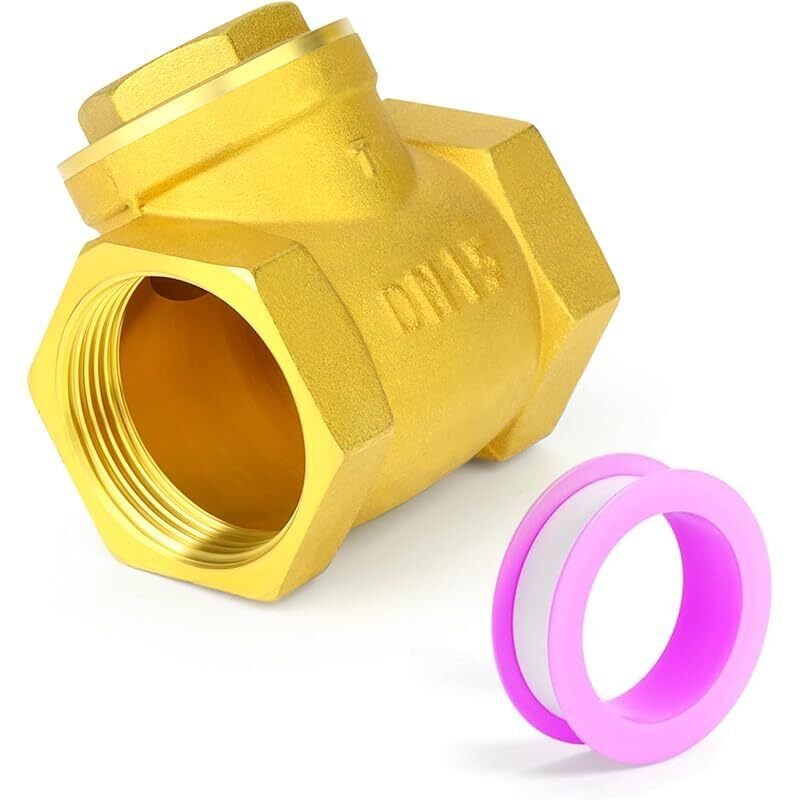 1 Stück Messingener Rückschlagklappe, Weibliches 1/2" Bsp Rückschlagventil, Rohrleitungsanschluss Zur Verhinderung Des Fluidrückflusses Für Öl, Wasser, Gas Und Luft