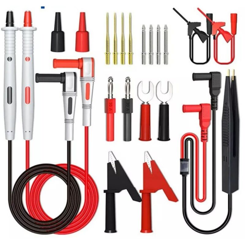 Mehrfach-testkabel-set, Multimeter-testkabel Mit Krokodilklemmen, Testsonde, Federhalterung, Bananenstecker - Voltmeter-kabel Für Spannungsschaltkreistester