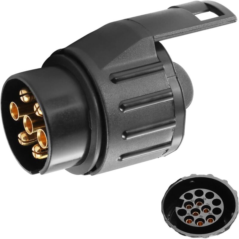 7-poliger Auf 13-poliger Anhängerstecker-adapter Für Autoanhänger Und Fahrradträger, 12v Anhängeradapter 7/13, Adapter Von 7-poligem Auf 13-poligen Anhängerstecker, Mit Schutzkappe (sk7133)
