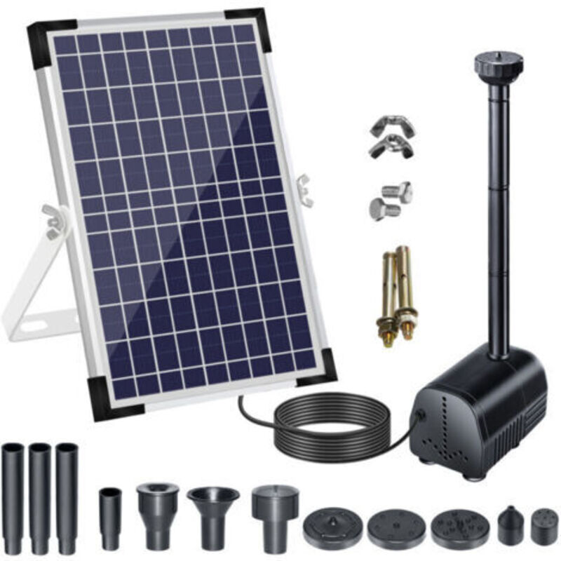 Solarpumpe Für Springbrunnen, 18 V/10 W, 1000 L/h, Mit Großem Solarmodul Und Düsen, Sauerstoffangereicherte Wasserzirkulation, Für Vogelbad/aquarium/teich/garten Fliti