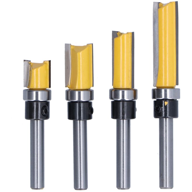 4-teiliges Set Kopierfräser 1/4" Für Oberfräse – Hochwertiger Legierter Stahl – Schneiden 11,9 Mm, 20 Mm, 25 Mm, 38 Mm Für Massivholz, Mdf