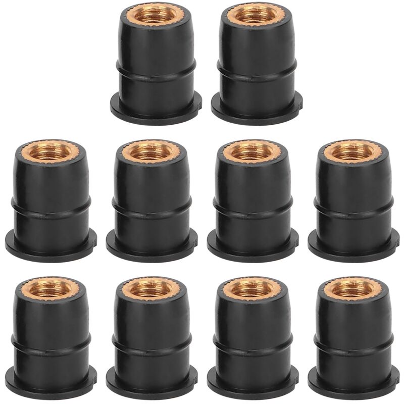 10 Stück Gut Gesicherte M6x0,8mm Gummikappen Aus Messing Für Motorrad-atv-windschutzscheibe Und Karosserie
