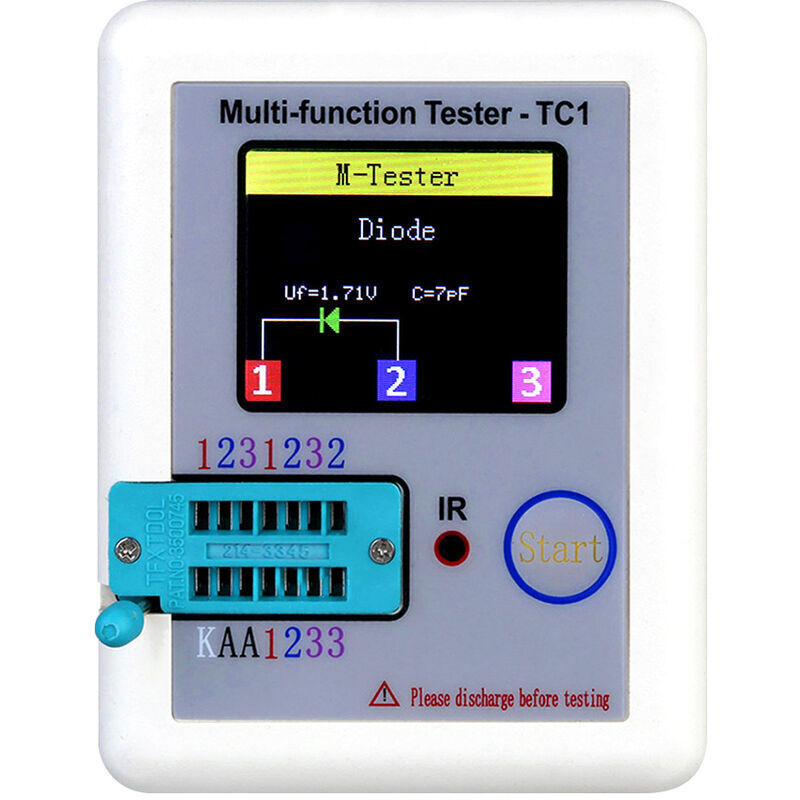 Farbdisplay-transistortester Transistor-batteriekalibrierungstester