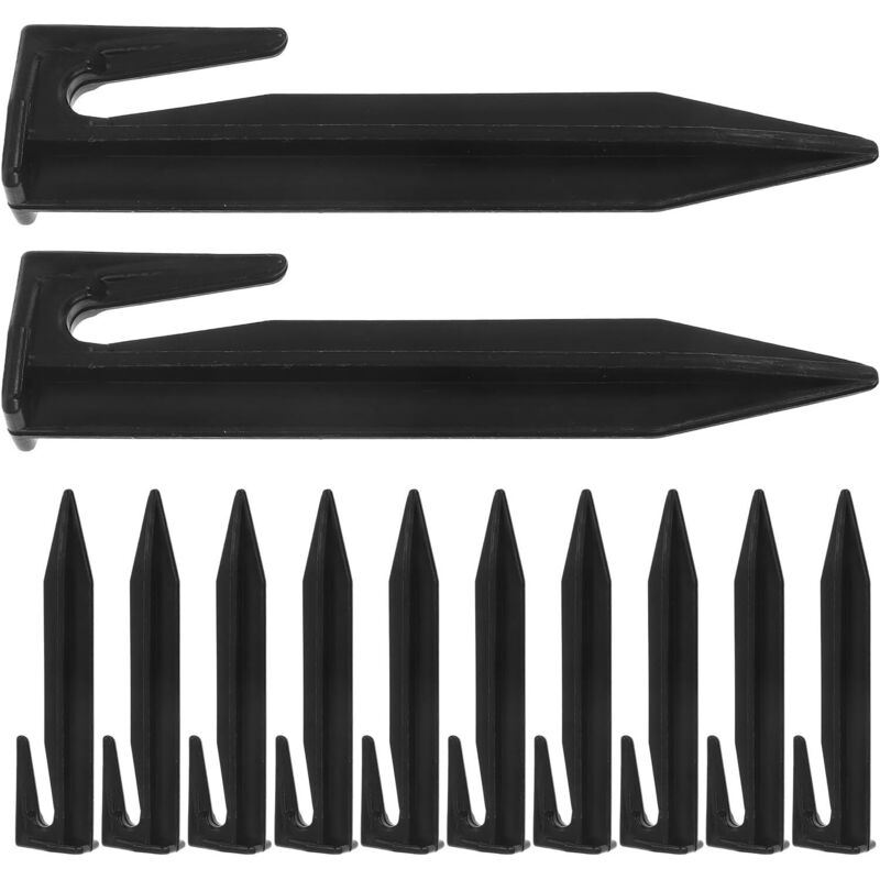 Schwarze Kunststoff-bodenanker, 100 Stück, Für Zelte Und Vordächer, Robuste Und Wetterfeste Spitzen, Befestigung Für Camping, Garten Und Outdoor-aktivitäten
