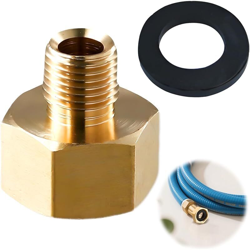 Messing-gasadapter, Rechtsgängiges Innengewinde G 1/2" X Linksgängiges Außengewinde G 1/4", Kompatibel Mit Deutschen Geräten Für Grenzüberschreitende Gasanschlüsse, Robust Und Langlebig