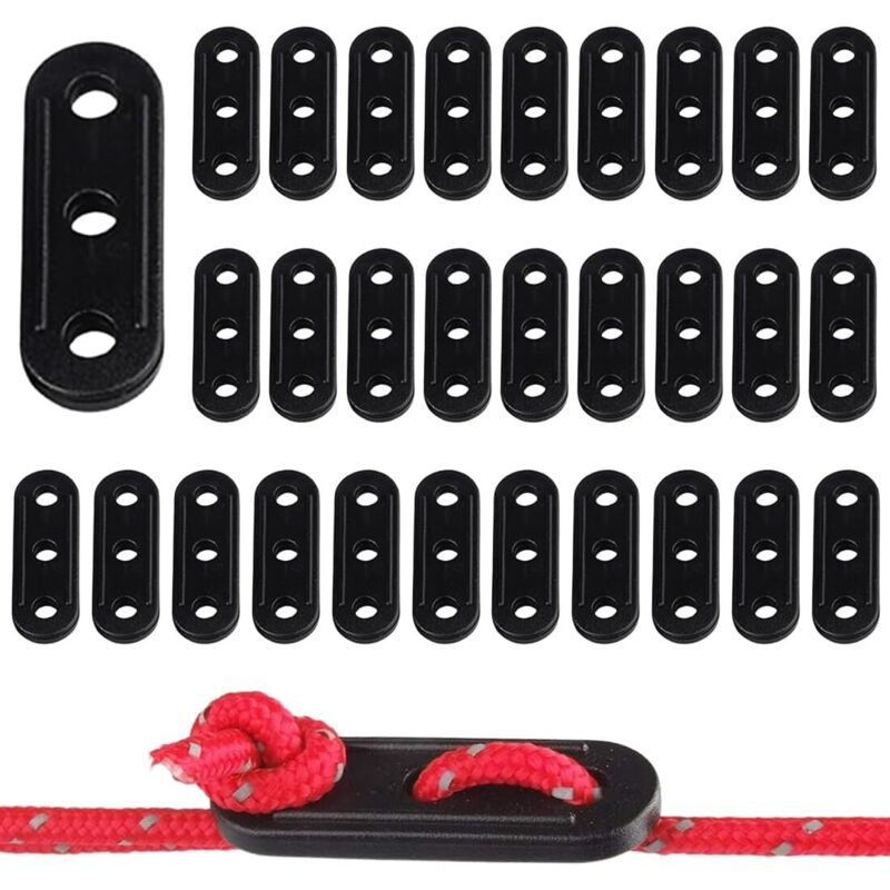 Set Aus 30 Seilspannern Mit 3 Löchern Für Camping Im Freien, Seilspanner Für Zelte, Campingzubehör, Einheitsgröße