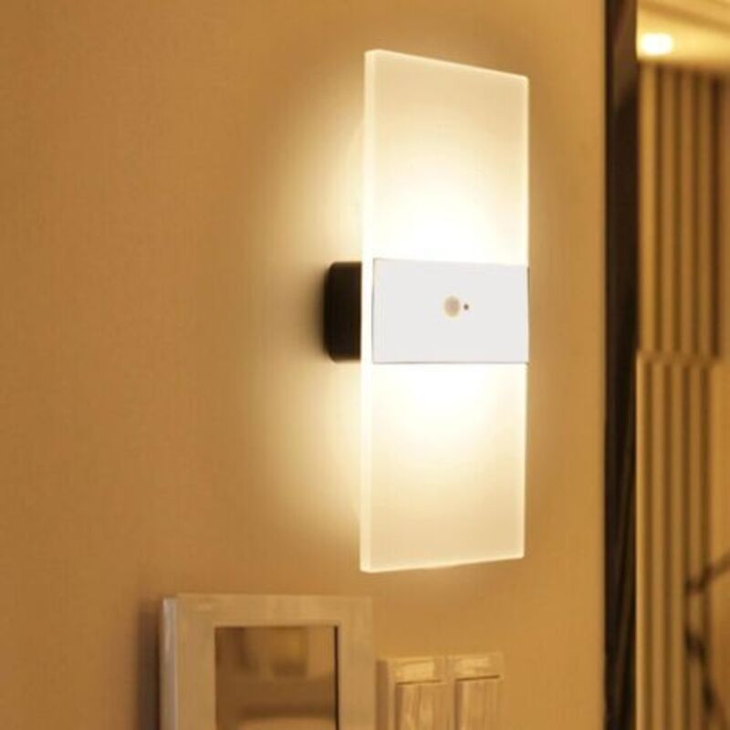 Led-wandleuchte Für Innenräume, Wandleuchte (ohne Bohren Erforderlich), Treppenhaus-wandleuchte Mit Bewegungssensor, Flurleuchte Für Wohnzimmer, Schlafzimmer, Badezimmer, Esszimmer (mumu)