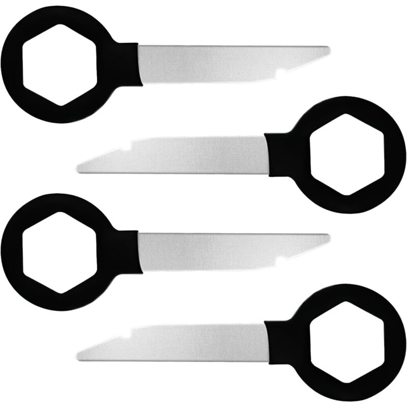4 Stück Schlüssel Zum Ausbau Von Autoradios, Autoschlüssel Für Stereoausbau, Universal-werkzeug Zum Entfernen Von Verkleidungen Und Autoradios, Aus Robustem Edelstahl (schwarz, 78 Mm)