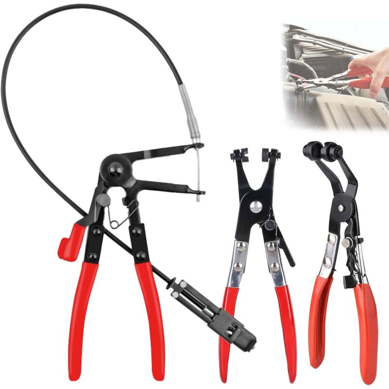 Satz Mit 3 Klemmzangen Mit Rechtwinkligem Hals Und Ratschen-verriegelungssystem, Werkzeug Für Die Autoreparatur