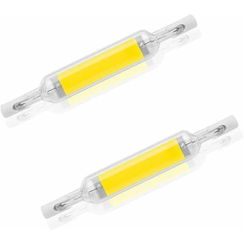2er-pack Led-r7s-glühbirnen, 10 W, 78 Mm, Dimmbar, Kaltweiß 6000-6500 K, Ersatz Für 100-w-halogenlampe J78, Doppelseitiger Sockel R7s, 360° Abstrahlwinkel, Energiesparend