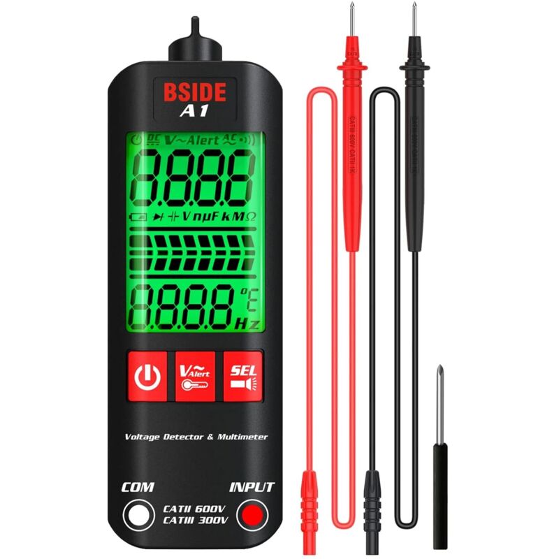 Ein Mini-lcd-multimeter, Digitaler Tester, Spannungsdetektor, 2000 Counts, Dc/ac-spannung, Frequenz, Widerstand, Ncv, Durchgangsprüfung, Live-/neutralleiter-erkennung, True-rms-messgerät
