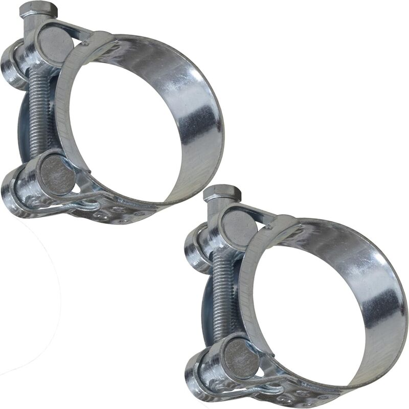 Satz Mit 2 Schellen Mit Bolzen, 74-79 Mm - Bandbreite 24 Mm - Aus Stahl - Silberfarben - Für Flüssigkeiten, Flachschlüssel, Rohre, Ummantelungen, Lüftung
