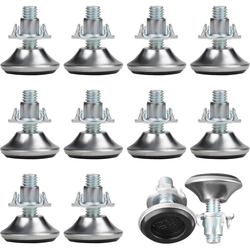 12 Stück Verstellbare Möbelfüße M8 X 30 Mm – Mittlere Verstellbare Standfüße Mit Polypropylen-gleitern Und T-mutter – Verstellbare Fußgleiter Für Tisch-, Stuhl-, Sofa- Und Bettbeine