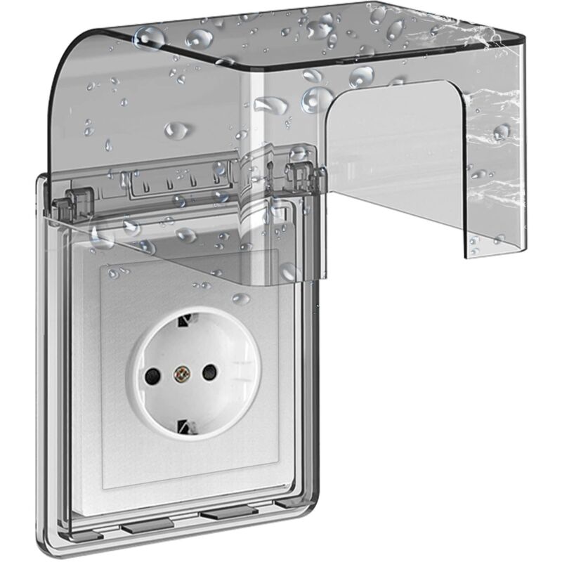 Eine Wasserdichte, Elektrische Wandsteckdose, Wasserdichte Stromsteckdose, Selbstklebender Steckdosendeckel-schalteraufkleber, 10,5x11,8x7 Cm, Für Badezimmer- Und Küchensteckdosen
