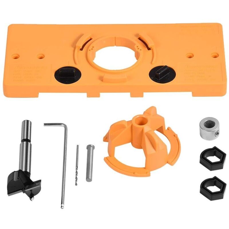 35mm Scharnierbohrschablone, Bohrlochführungs-set Mit Fräser Und Bohrer, Schablonen-/formfräser-set Für Schreinersysteme