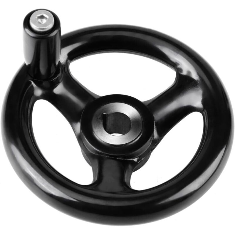 Schwarzer Bakelit-handgriff 12 Mm X 100 Mm Mit 3 Speichen Und Drehbarem Griff Für Drehmaschinen Und Fräsmaschinen